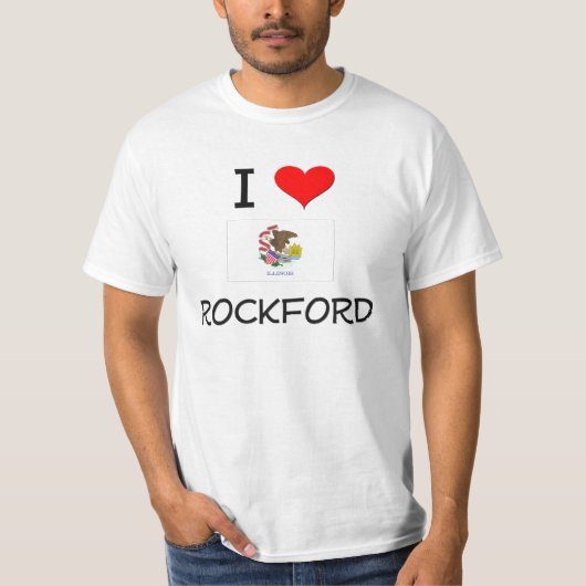 T-shirt J'aime ROCKFORD l'Illinois (Devant)