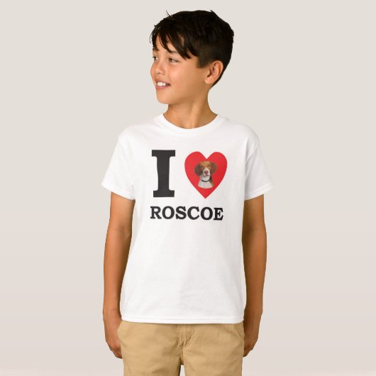 T-shirt J'Aime Roscoe Le Bed Bug Chien (Devant entier)