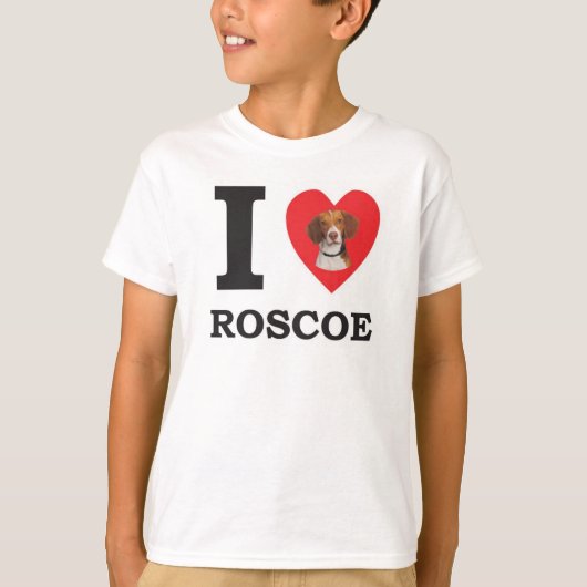 T-shirt J'Aime Roscoe Le Bed Bug Chien (Devant)