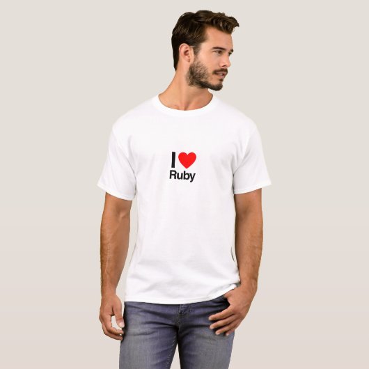 T-shirt j'aime ruby (Devant entier)