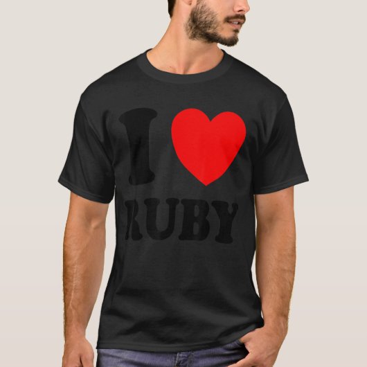 T-shirt J'aime Ruby (Devant)