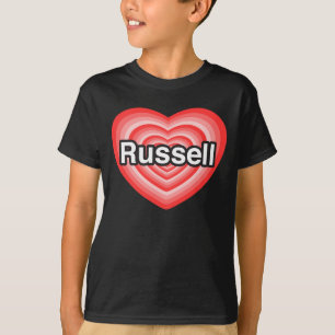 T-shirt J'aime Russell. Je t'aime Russell. Cœur