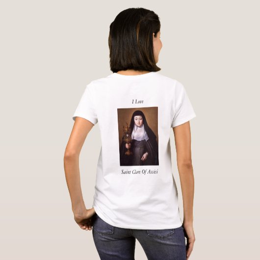 T-shirt j'aime saint clare d'assisi (Dos entier)