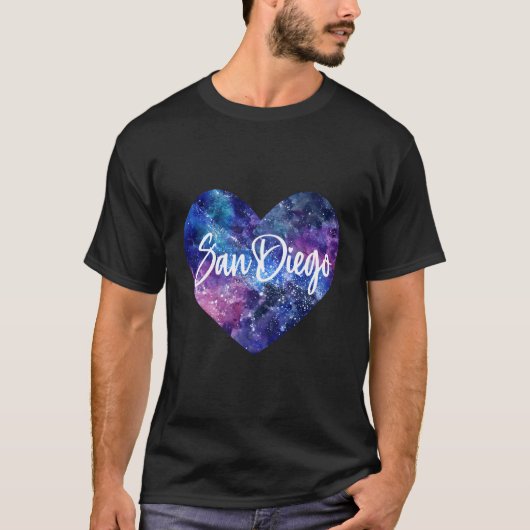 T-shirt J'Aime San Diego California Pour (Devant)