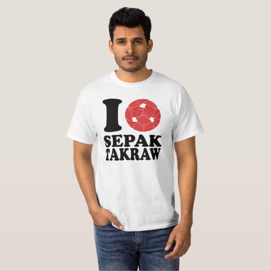 T-shirt J'aime Sepak Takraw (Devant entier)