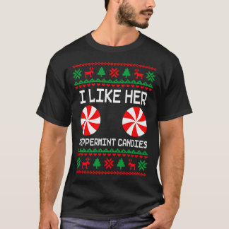 T-shirt J'Aime Ses Candies De Peppermenthe Drôle Couple La