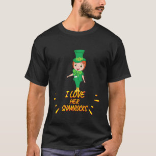 T-shirt J'Aime Ses Shamrocks Jour de la St Patrick Drôle T