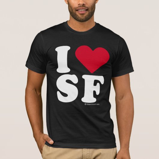 T-SHIRT "J'AIME SF" "QUE J'AIME SAN FRANCISCO " (Devant)