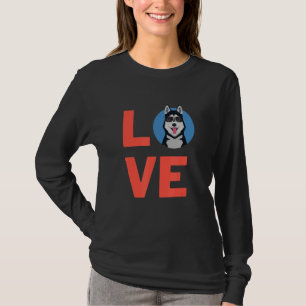 T-shirt J'Aime Sibérien Husky Chien Chiot Propriétaire Et