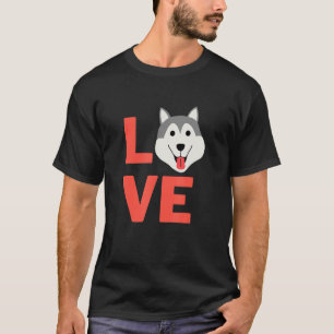 T-shirt J'Aime Sibérien Husky Chien Chiot Propriétaire Et 