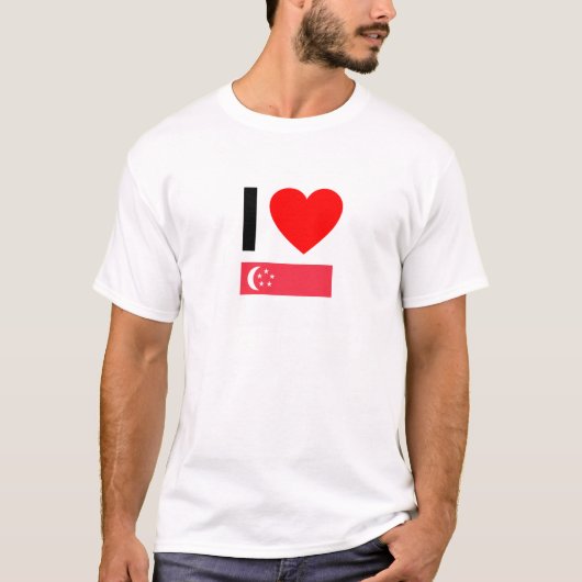 T-shirt j'aime singapour (Devant)
