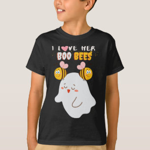 T-shirt J'Aime Son Boo Bees Drôle Halloween Couple Husnd B