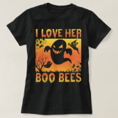 T-shirt J'Aime Son Boo Bees Ghost Halloween (Design devant)
