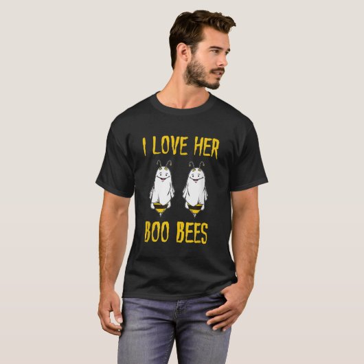 T-shirt J'Aime Son Boo Bees Ghost Outfit Men Funny Hallowe (Devant entier)