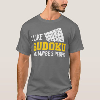 T-shirt J'aime Sudoku et peut-être trois personnes