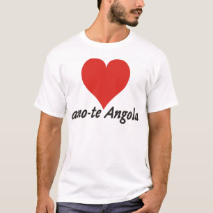 T-shirt - j'aime t'Angola - de coeur - blanc