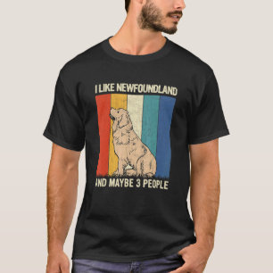 T-shirt J'Aime Terre-Neuve Et Peut-Être 3 Personnes Terre-