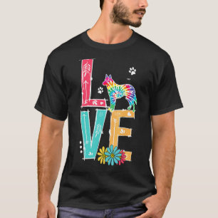 T-shirt J'aime Tie-Dye Arc-en-Ciel Berger Allemand Berger