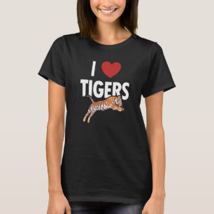 T-shirt J'aime Tigers Wild Cat Predatory Cat Sibérien Tige