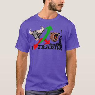 T-shirt J'aime Trading Design ours vs taureaux avec le vol