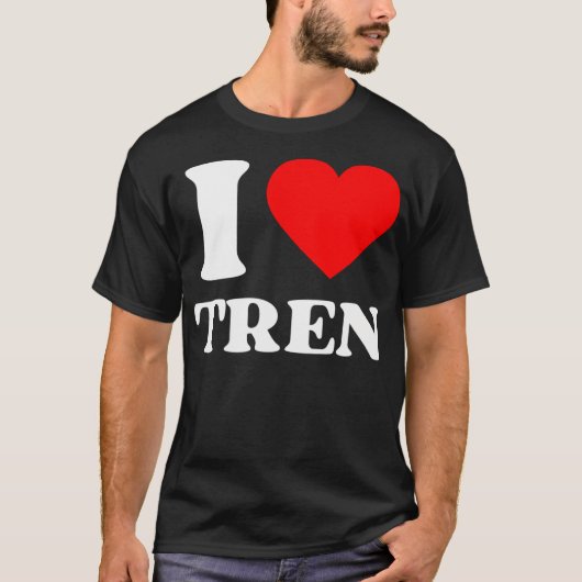 T-shirt J'Aime Tren. Trenbolone Steroids Gym Humour mème. (Devant)