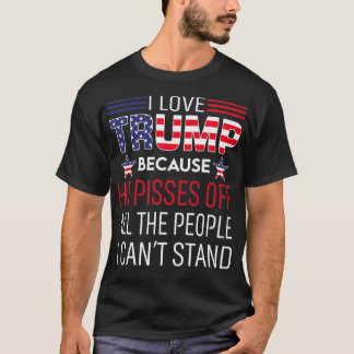 T-shirt J'Aime Trump Parce Qu'Il A Fâché Les Gens Que Je P