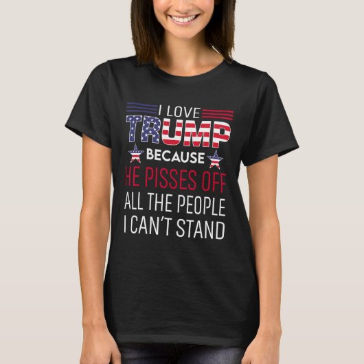 T-shirt J'Aime Trump Parce Qu'Il Empêche Ceux Que Je Ne Pe (Devant)