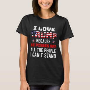 T-shirt J'Aime Trump Parce Qu'Il Empêche Les Gens Que Je P