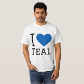 T-shirt J'aime turquoise (Devant entier)