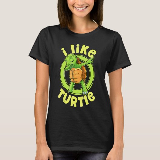 T-shirt J'Aime Turtle Dab Dabbing Turtles Tortoise Meme (Devant)