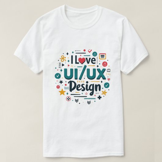 T-shirt J'Aime Ui Ux Design Funny Ui Ux Designer (Design devant)