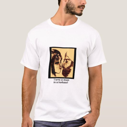 T-shirt J'aime un homme dans un turban (Devant)