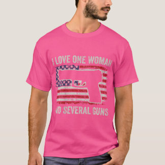 T-shirt J'Aime Une Femme Et Plusieurs Armes - Usa Pistol G