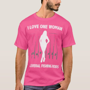 T-shirt J'Aime Une Femme Plusieurs Rangs De Pêche (À L'Arr