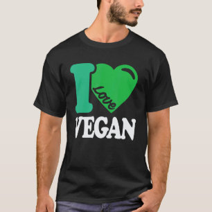 T-shirt J'aime végan - Vintage Retro Cœur Végan Végétalien