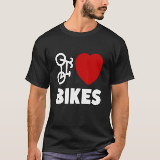 T-shirt J'aime vélos vélo vélo vélo vélo coeur cycliste
