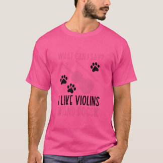 T-shirt J'Aime Violons Et Chiens Violon Musicien Musique