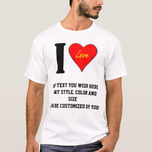 T-SHIRT J'AIME (VOS MOTS PERSONNALISÉS ICI)