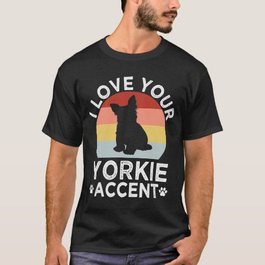 T-shirt J'Aime Votre Yorkie Accent Yorkshire Terrier Dog B (Devant)
