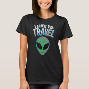 T-shirt J'AIME VOYAGER - retro UFO découverte alien Sci-F