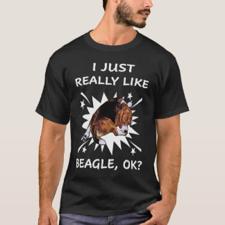 T-shirt J'aime vraiment beaucoup Beagle