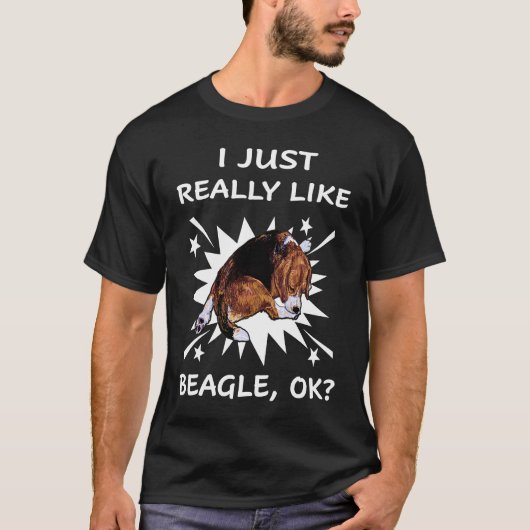 T-shirt J'aime vraiment beaucoup Beagle (Devant)