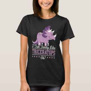 T-shirt J'aime vraiment beaucoup le dinosaure tricératops