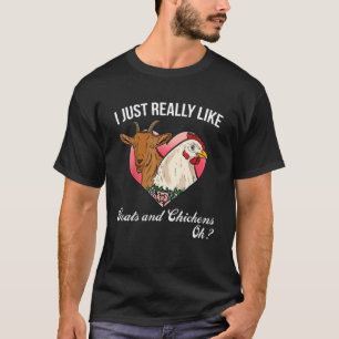 T-shirt J'aime vraiment beaucoup les poules et les chèvres