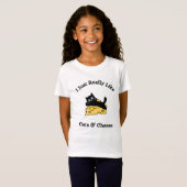 T-Shirt J'Aime Vraiment Chats & Cheese Black Writing (Devant entier)