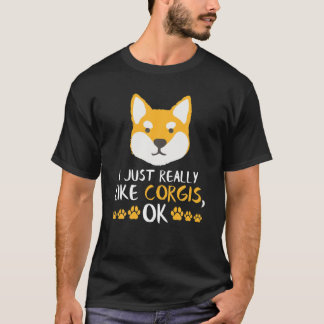 T-shirt J'Aime Vraiment Corgis Corgi Dons Chift Drôle Do