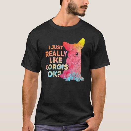 T-shirt J'Aime Vraiment Corgis Ok (Devant)