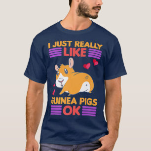 T-shirt J'Aime Vraiment Le Costume Des Cochons De Guinée O