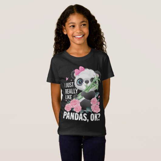 T-Shirt J'aime vraiment le panda, le design de panda migno (Devant entier)