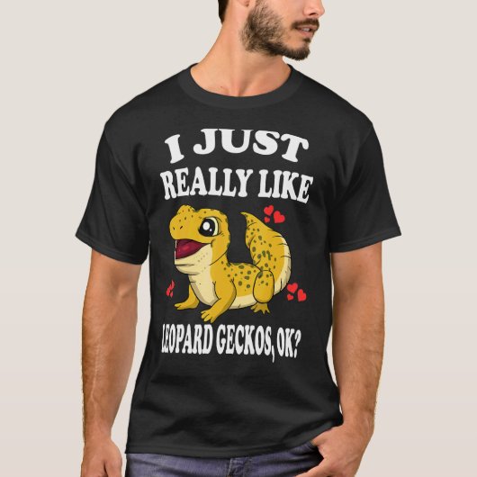 T-shirt J'Aime Vraiment Leopard Geckos Ok Lizard (Devant)